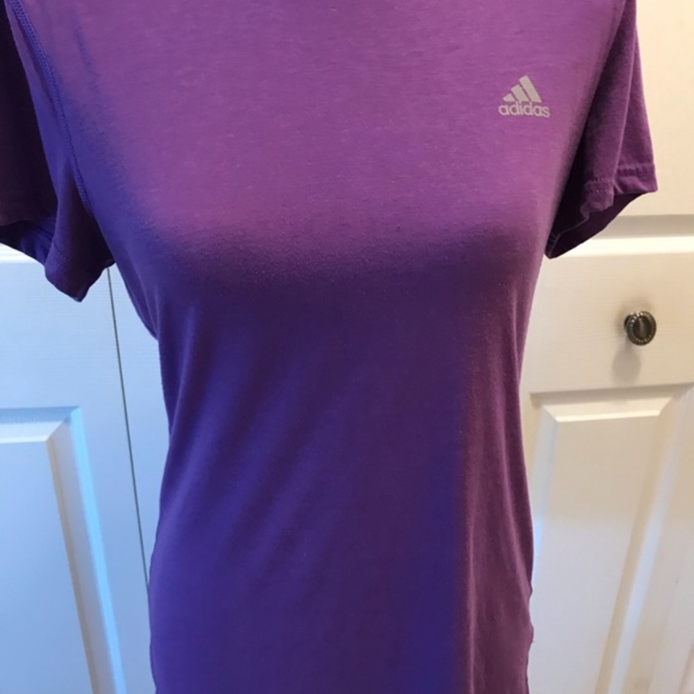 Adidas Climate purple short sleeve tee shirt size medium/14